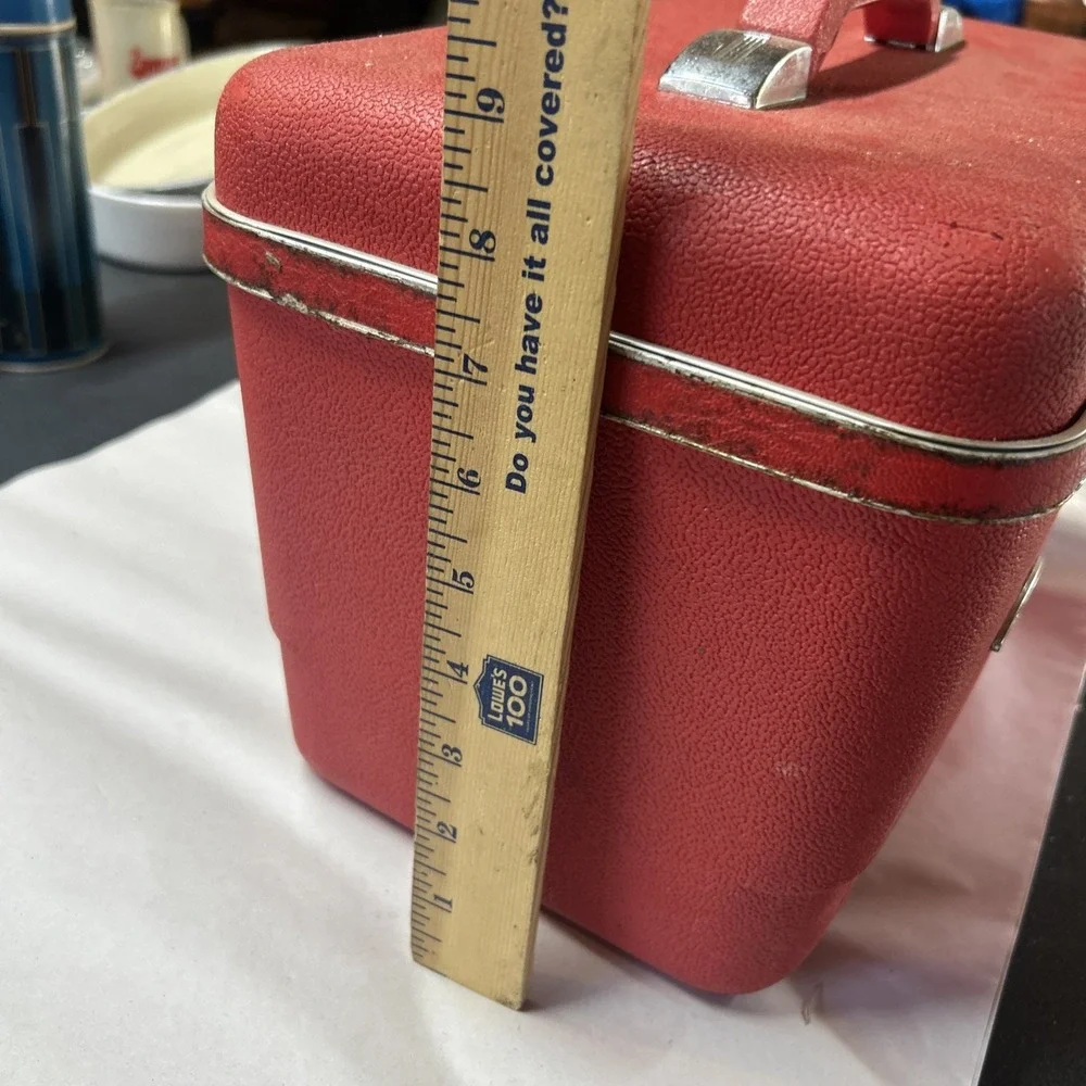 Vintage Red Forecast HARD SHELL TRAIN LUGGAGE Case No Key